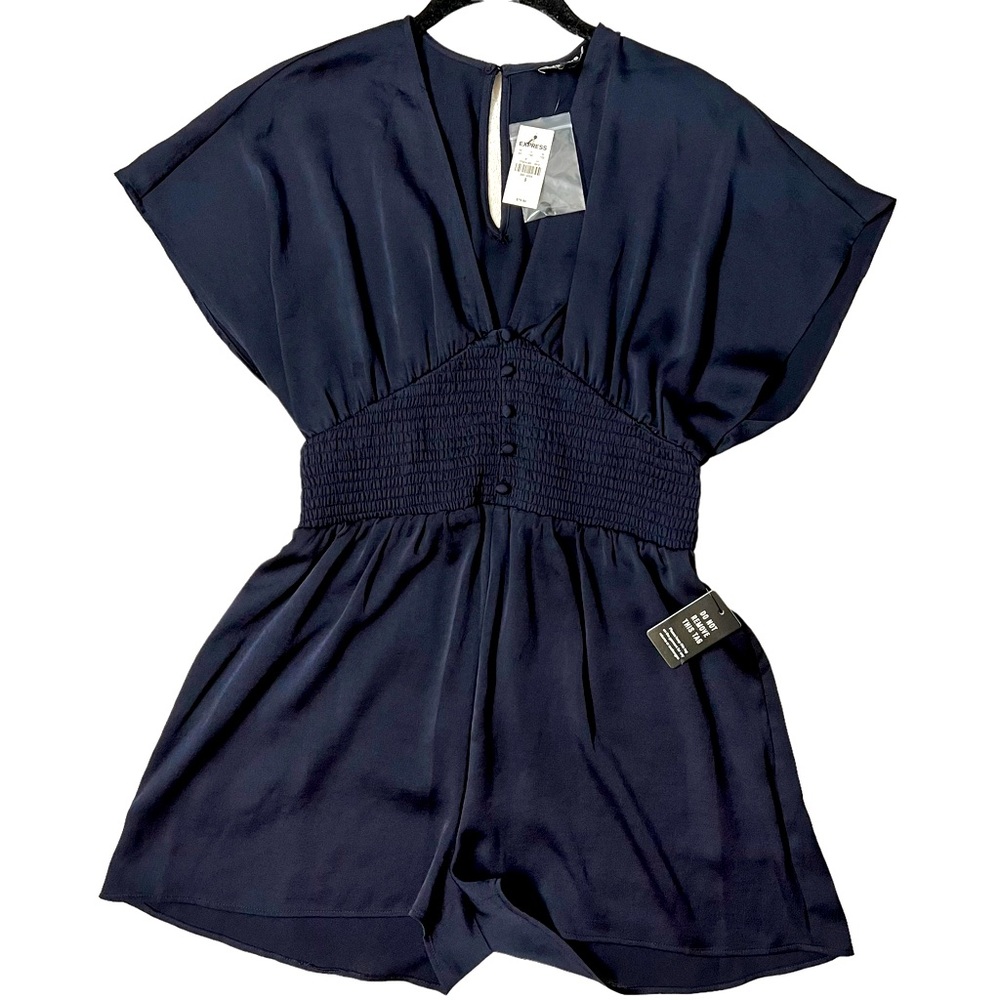 Express Navy Blue Short Romper NWT Brand New Never Worn